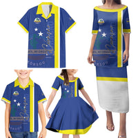 Personalised Curacao Family Matching Puletasi and Hawaiian Shirt Pais Korsou Coat of Arms