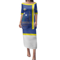 Personalised Curacao Family Matching Puletasi and Hawaiian Shirt Pais Korsou Coat of Arms