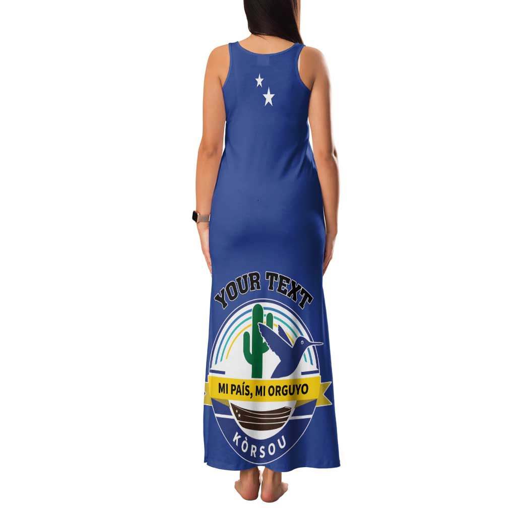 Personalised Curacao Family Matching Tank Maxi Dress and Hawaiian Shirt Pais Korsou Coat of Arms