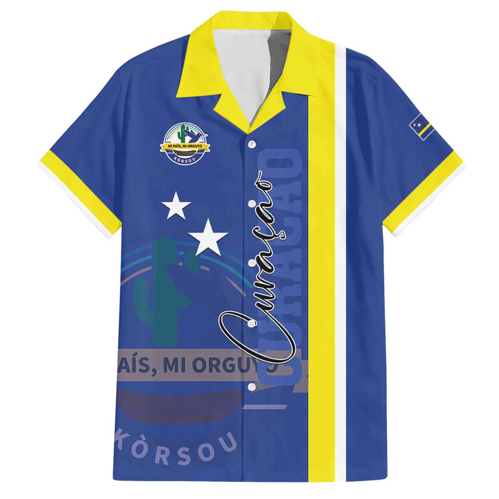 Personalised Curacao Hawaiian Shirt Pais Korsou Coat of Arms