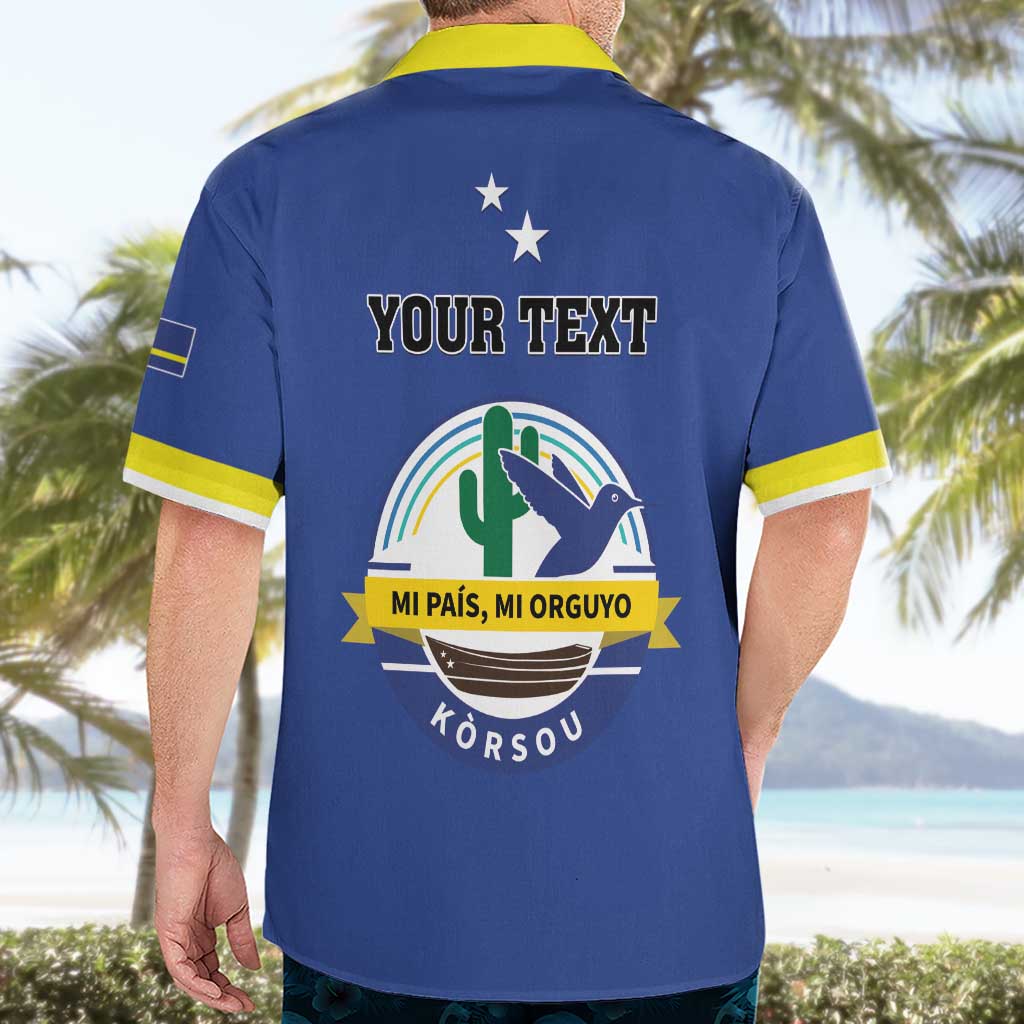 Personalised Curacao Hawaiian Shirt Pais Korsou Coat of Arms