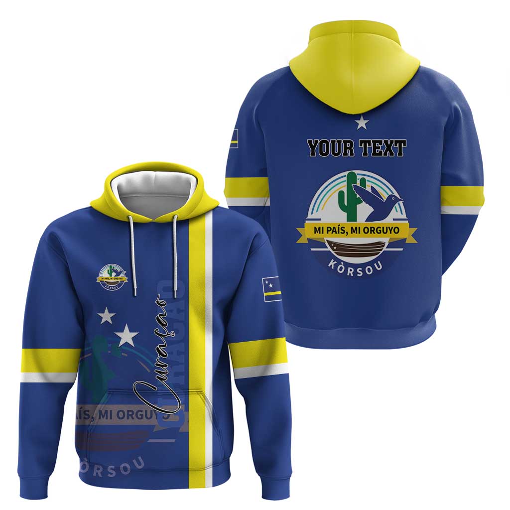 Personalised Curacao Hoodie Pais Korsou Coat of Arms