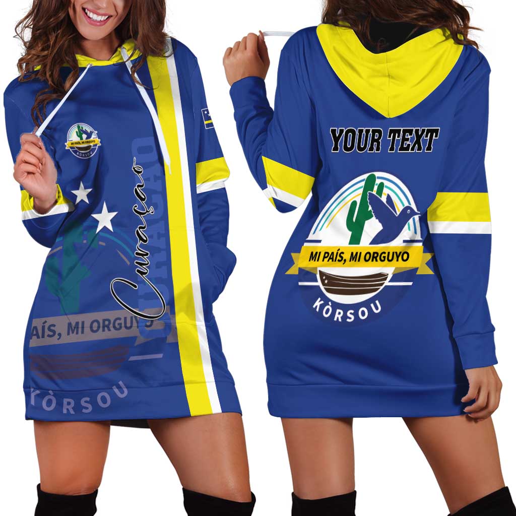 Personalised Curacao Hoodie Dress Pais Korsou Coat of Arms