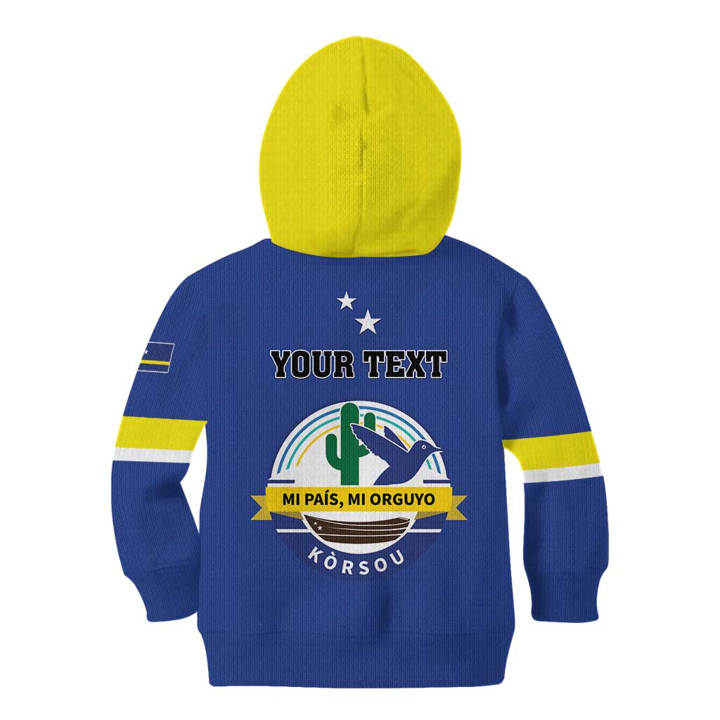 Personalised Curacao Kid Hoodie Pais Korsou Coat of Arms