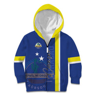 Personalised Curacao Kid Hoodie Pais Korsou Coat of Arms