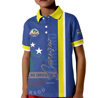 Personalised Curacao Kid Polo Shirt Pais Korsou Coat of Arms