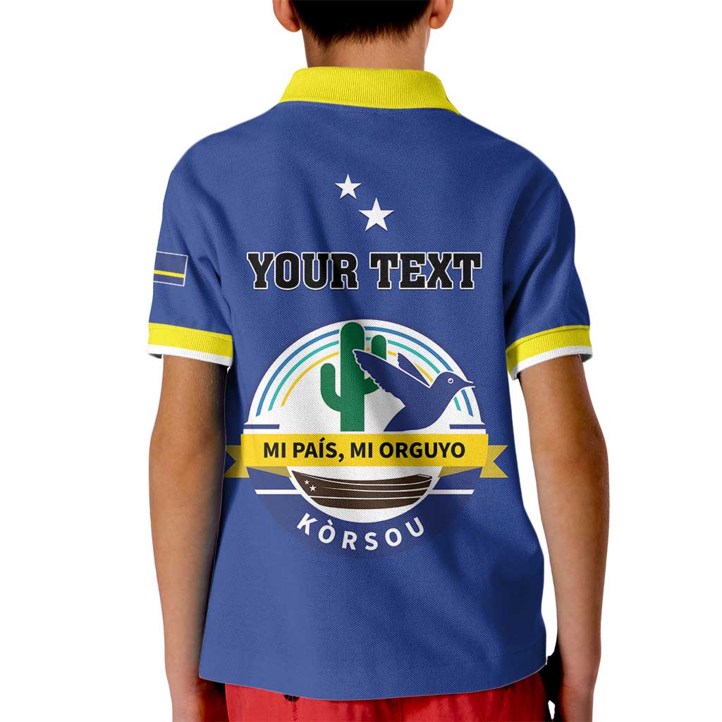 Personalised Curacao Kid Polo Shirt Pais Korsou Coat of Arms