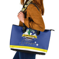 Curacao Leather Tote Bag Pais Korsou Coat of Arms