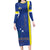 Personalised Curacao Long Sleeve Bodycon Dress Pais Korsou Coat of Arms