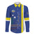 Personalised Curacao Long Sleeve Button Shirt Pais Korsou Coat of Arms