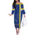 Personalised Curacao Off The Shoulder Long Sleeve Dress Pais Korsou Coat of Arms