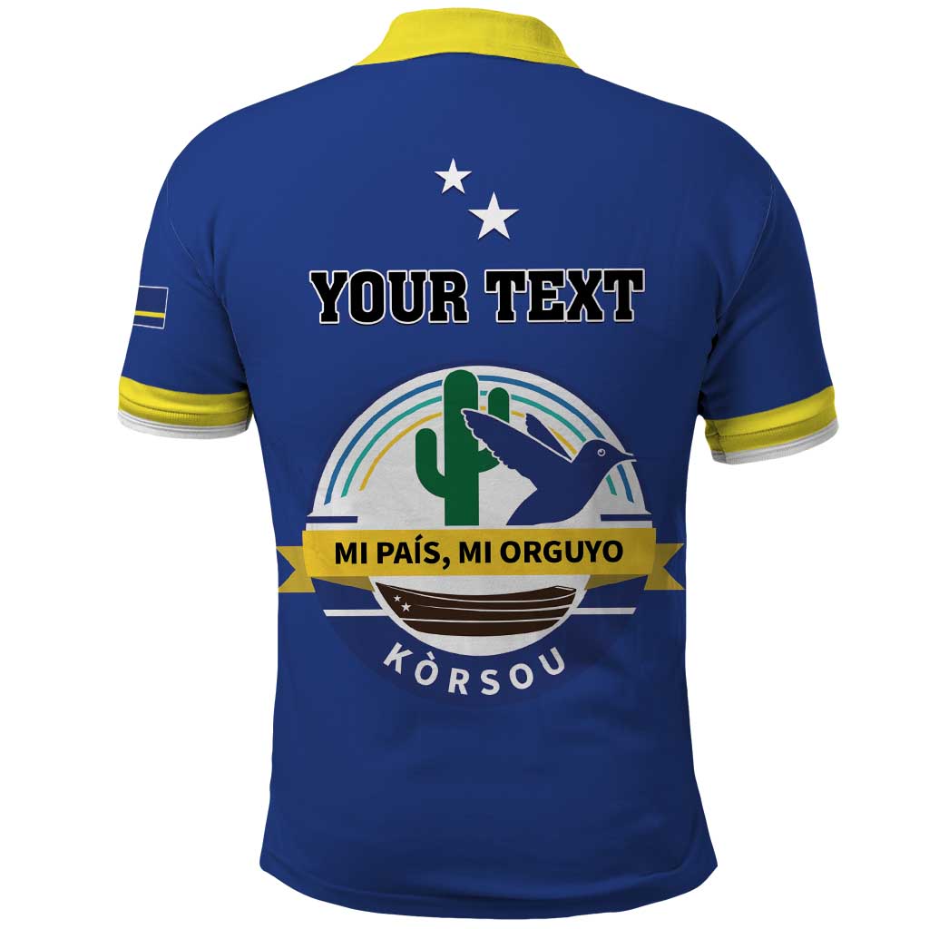 Personalised Curacao Polo Shirt Pais Korsou Coat of Arms