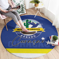 Curacao Round Carpet Pais Korsou Coat of Arms