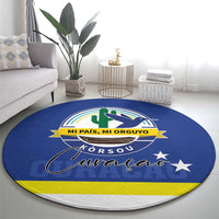Curacao Round Carpet Pais Korsou Coat of Arms