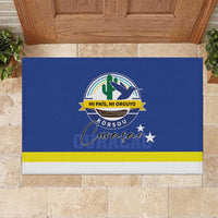 Curacao Rubber Doormat Pais Korsou Coat of Arms