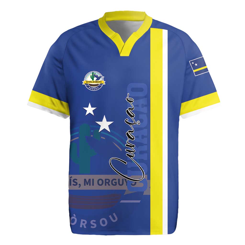 Personalised Curacao Rugby Jersey Pais Korsou Coat of Arms