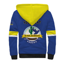 Personalised Curacao Sherpa Hoodie Pais Korsou Coat of Arms