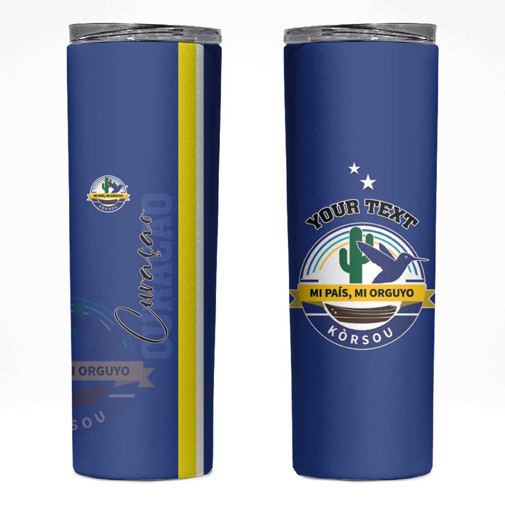 Personalised Curacao Skinny Tumbler Pais Korsou Coat of Arms