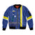 Personalised Curacao Sleeve Zip Bomber Jacket Pais Korsou Coat of Arms