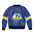 Personalised Curacao Sleeve Zip Bomber Jacket Pais Korsou Coat of Arms