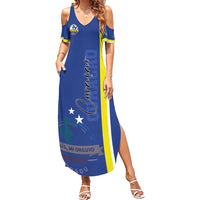 Personalised Curacao Summer Maxi Dress Pais Korsou Coat of Arms