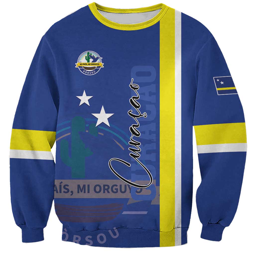 Personalised Curacao Sweatshirt Pais Korsou Coat of Arms