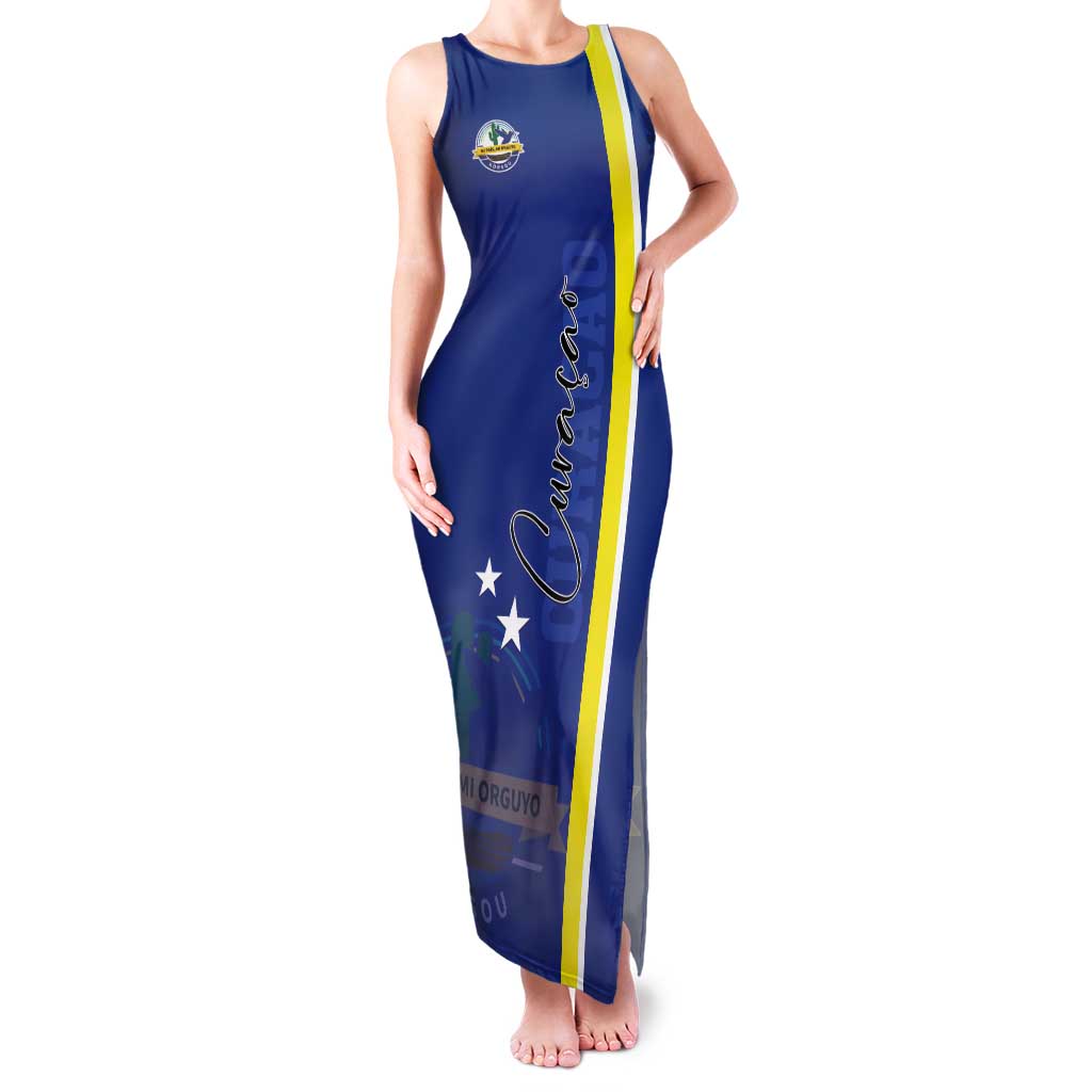 Personalised Curacao Tank Maxi Dress Pais Korsou Coat of Arms