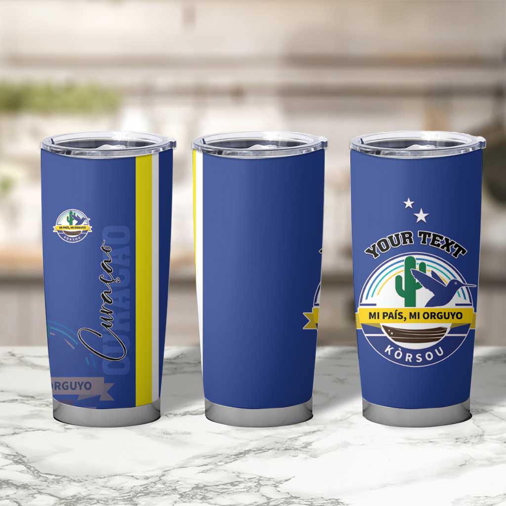Personalised Curacao Tumbler Cup Pais Korsou Coat of Arms