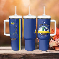 Personalised Curacao Tumbler With Handle Pais Korsou Coat of Arms