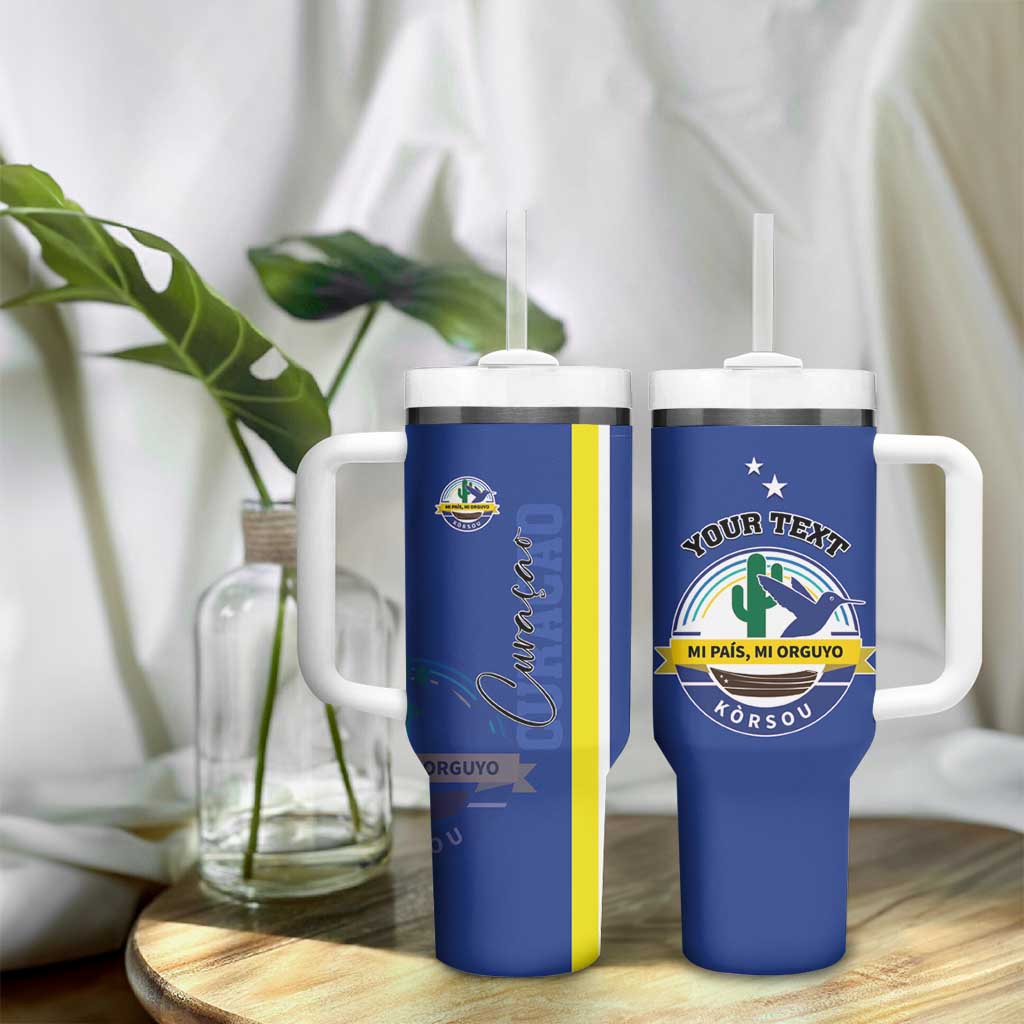 Personalised Curacao Tumbler With Handle Pais Korsou Coat of Arms