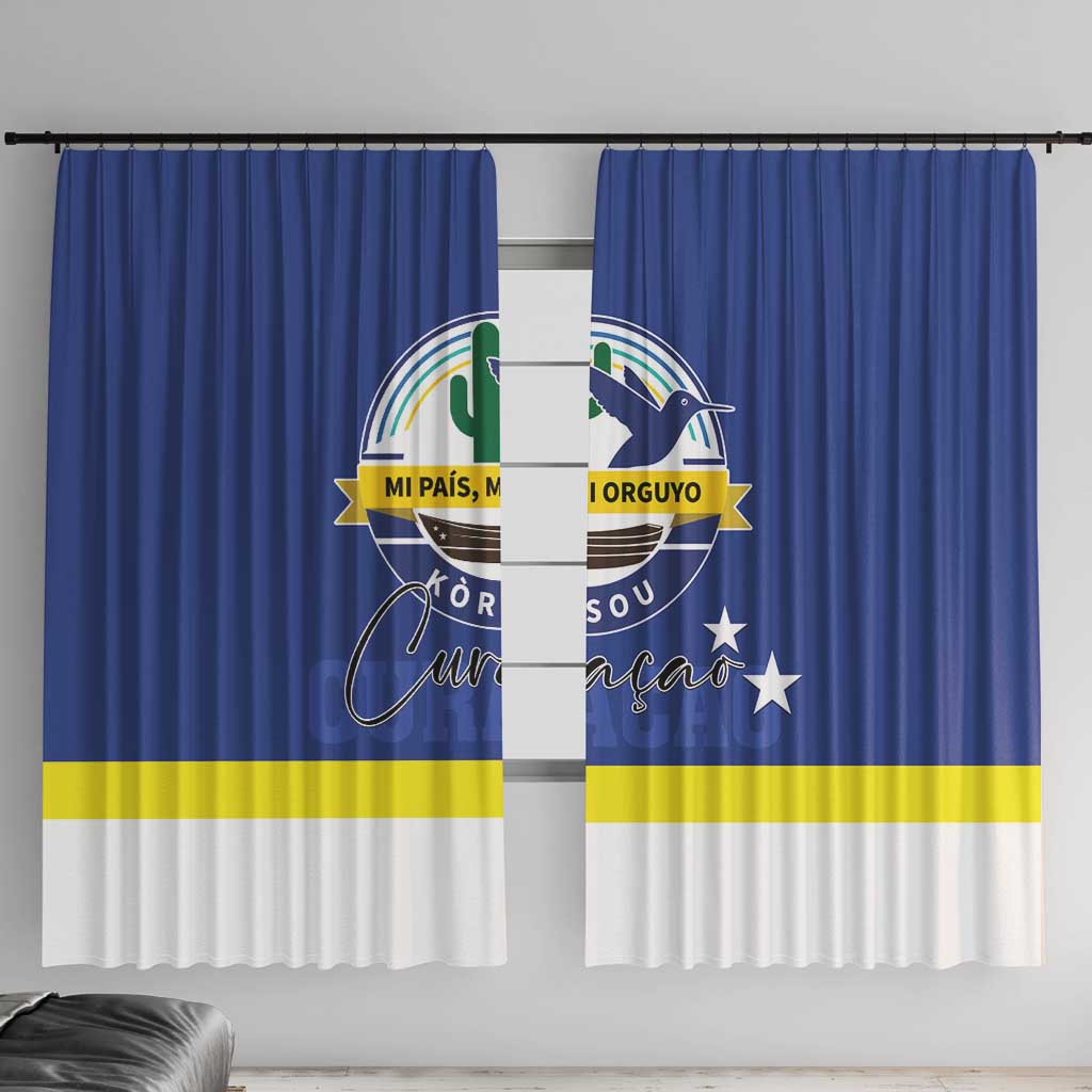 Curacao Window Curtain Pais Korsou Coat of Arms