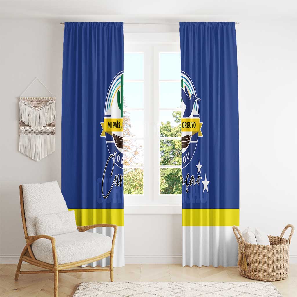 Curacao Window Curtain Pais Korsou Coat of Arms