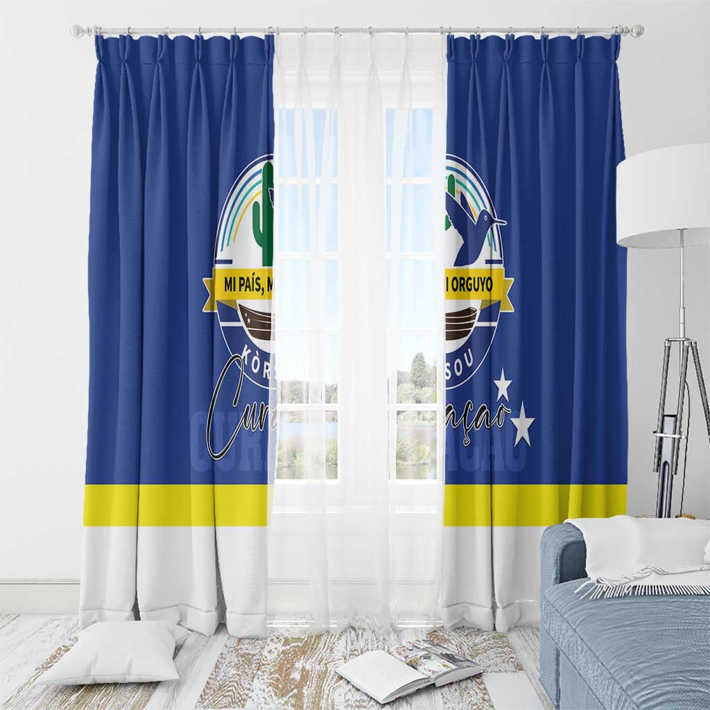 Curacao Window Curtain Pais Korsou Coat of Arms