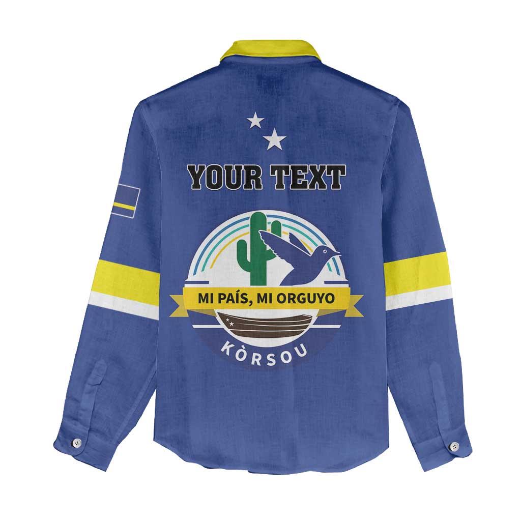 Personalised Curacao Women Casual Shirt Pais Korsou Coat of Arms