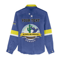 Personalised Curacao Women Casual Shirt Pais Korsou Coat of Arms
