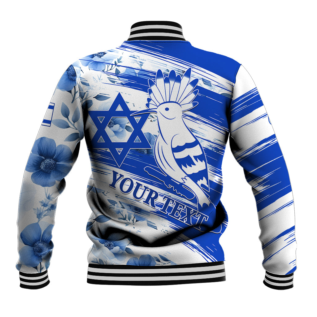 Israel Independence Day Baseball Jacket Hoopoe Bird With Magen David - Wonder Print Shop