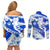 Israel Independence Day Couples Matching Off Shoulder Short Dress and Long Sleeve Button Shirt Hoopoe Bird With Magen David - Wonder Print Shop