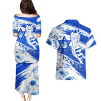 Israel Independence Day Couples Matching Puletasi and Hawaiian Shirt Hoopoe Bird With Magen David - Wonder Print Shop