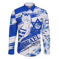 Israel Independence Day Family Matching Long Sleeve Bodycon Dress and Hawaiian Shirt Hoopoe Bird With Magen David - Wonder Print Shop