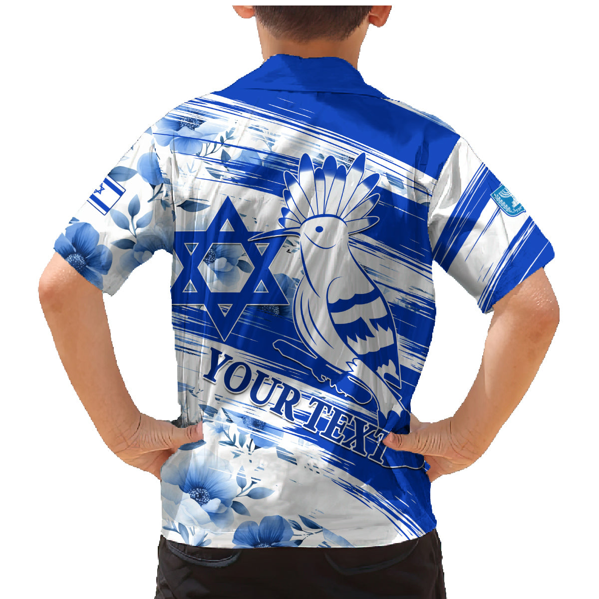Israel Independence Day Family Matching Mermaid Dress and Hawaiian Shirt Hoopoe Bird With Magen David - Wonder Print Shop