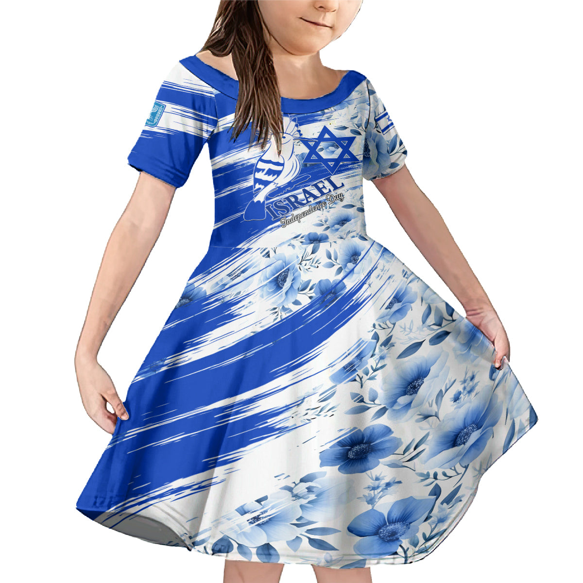 Israel Independence Day Family Matching Mermaid Dress and Hawaiian Shirt Hoopoe Bird With Magen David - Wonder Print Shop