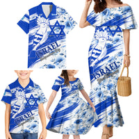 Israel Independence Day Family Matching Mermaid Dress and Hawaiian Shirt Hoopoe Bird With Magen David - Wonder Print Shop