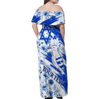 Israel Independence Day Family Matching Off Shoulder Maxi Dress and Hawaiian Shirt Hoopoe Bird With Magen David - Wonder Print Shop
