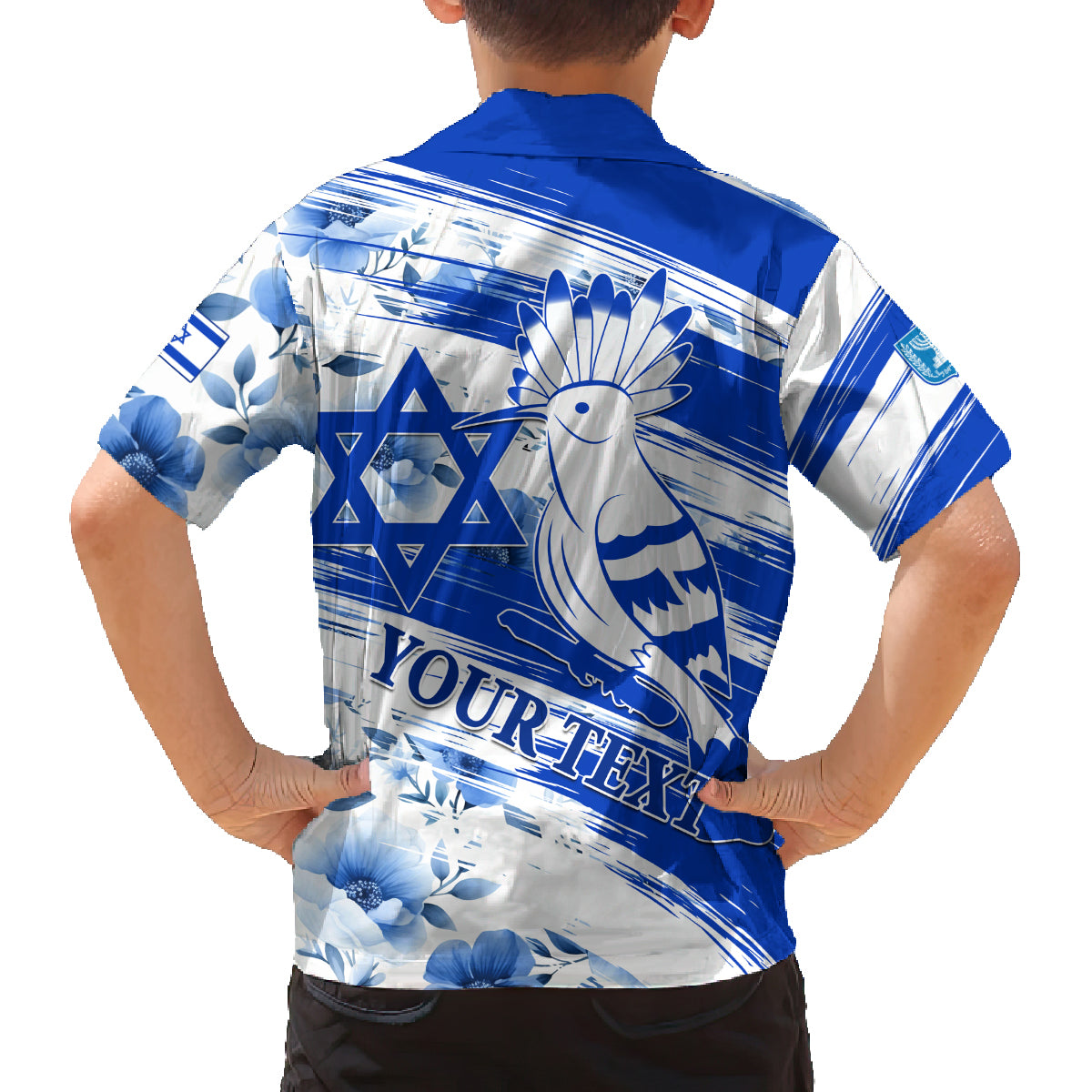 Israel Independence Day Family Matching Puletasi and Hawaiian Shirt Hoopoe Bird With Magen David - Wonder Print Shop