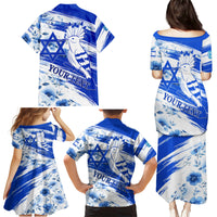 Israel Independence Day Family Matching Puletasi and Hawaiian Shirt Hoopoe Bird With Magen David - Wonder Print Shop
