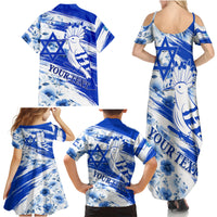 Israel Independence Day Family Matching Summer Maxi Dress and Hawaiian Shirt Hoopoe Bird With Magen David - Wonder Print Shop