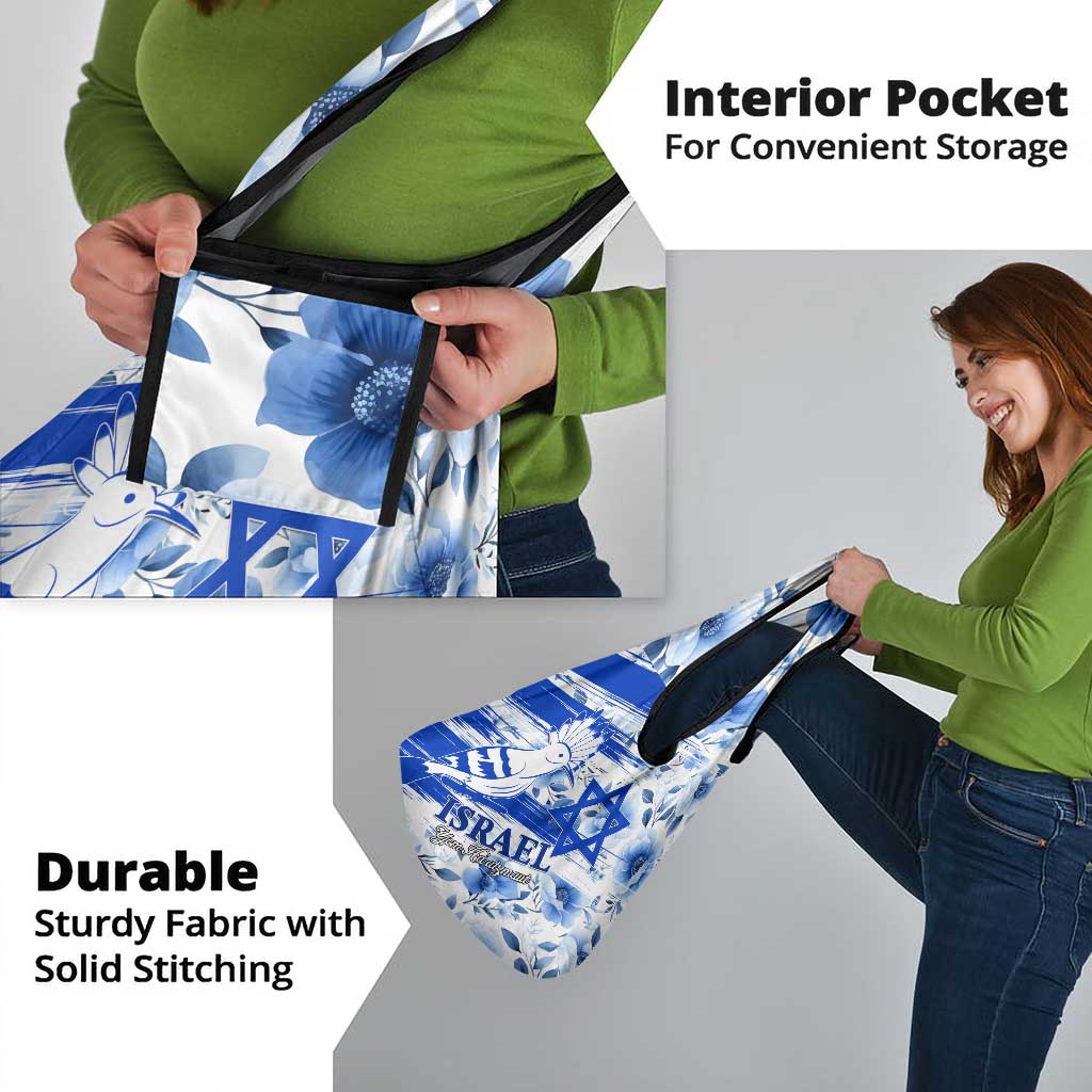 Israel Independence Day Grocery Bag Hoopoe Bird With Magen David