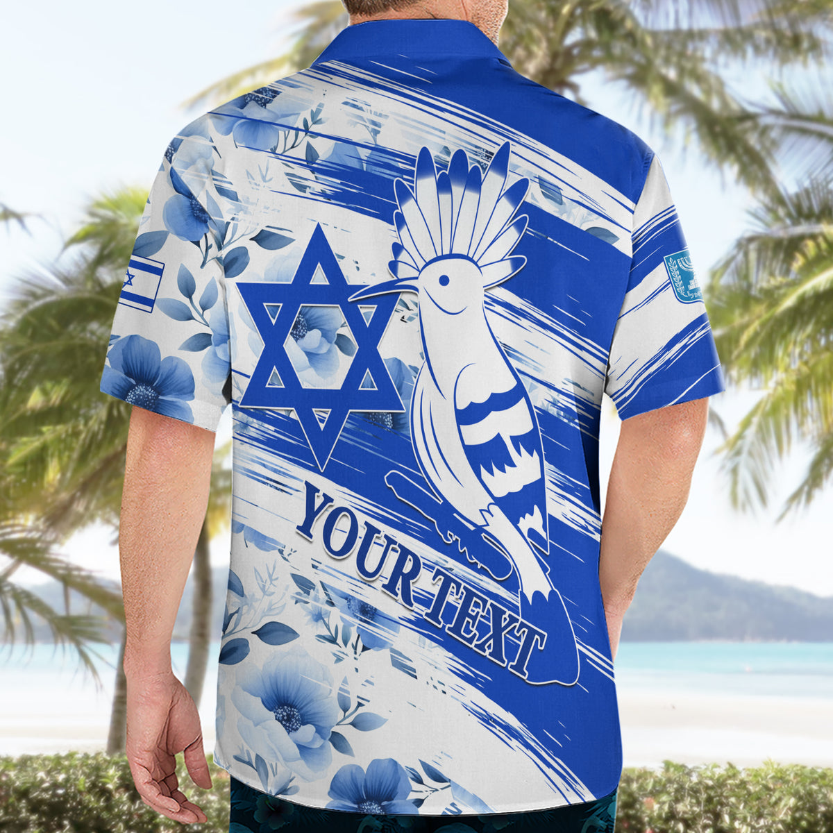 Israel Independence Day Hawaiian Shirt Hoopoe Bird With Magen David - Wonder Print Shop