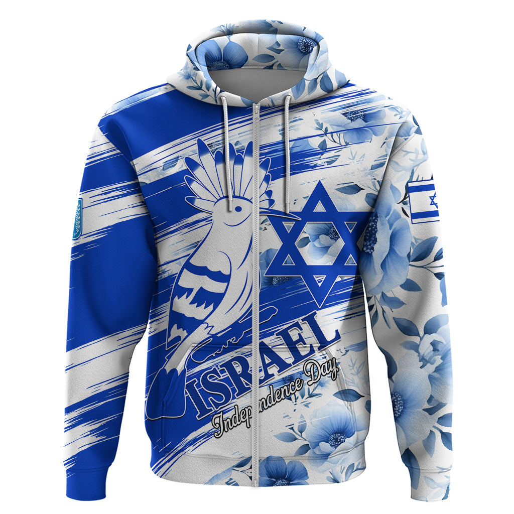 Israel Independence Day Hoodie Hoopoe Bird With Magen David - Wonder Print Shop