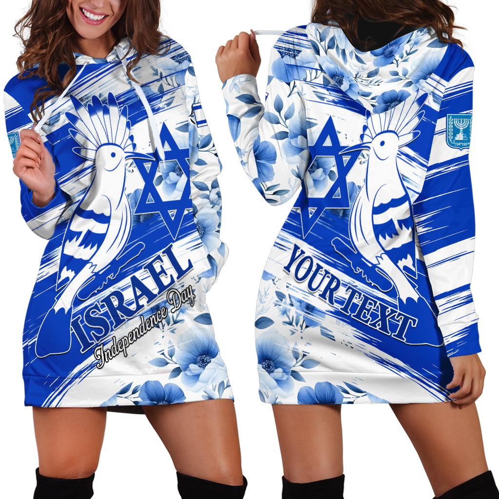 Israel Independence Day Hoodie Dress Hoopoe Bird With Magen David - Wonder Print Shop